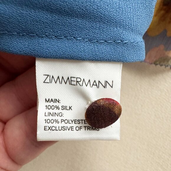 Zimmermann "Lovelorn Frill" Floral Silk Cape Dress, size 0 (XS) - Picture 11 of 16